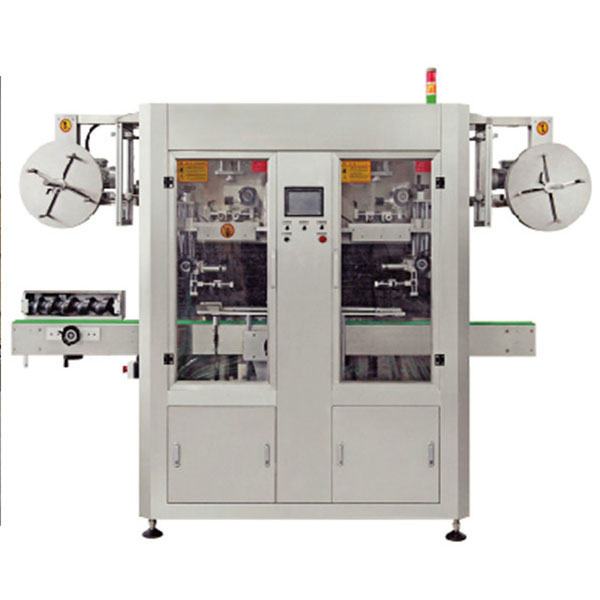 Máquina aplicadora automática de etiquetas de manga retráctil de PVC de doble carril